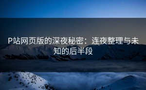 P站网页版的深夜秘密：连夜整理与未知的后半段
