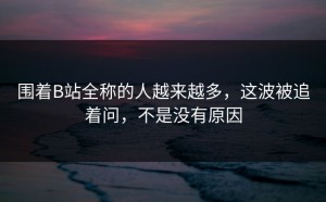 围着B站全称的人越来越多，这波被追着问，不是没有原因