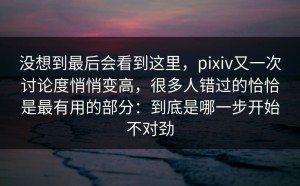 没想到最后会看到这里，pixiv又一次讨论度悄悄变高，很多人错过的恰恰是最有用的部分：到底是哪一步开始不对劲