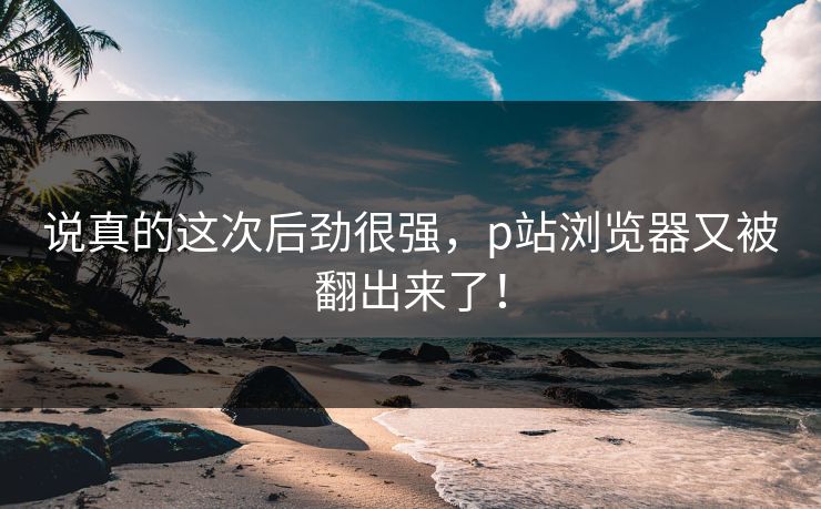 说真的这次后劲很强，p站浏览器又被翻出来了！