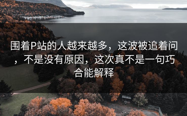 围着P站的人越来越多，这波被追着问，不是没有原因，这次真不是一句巧合能解释